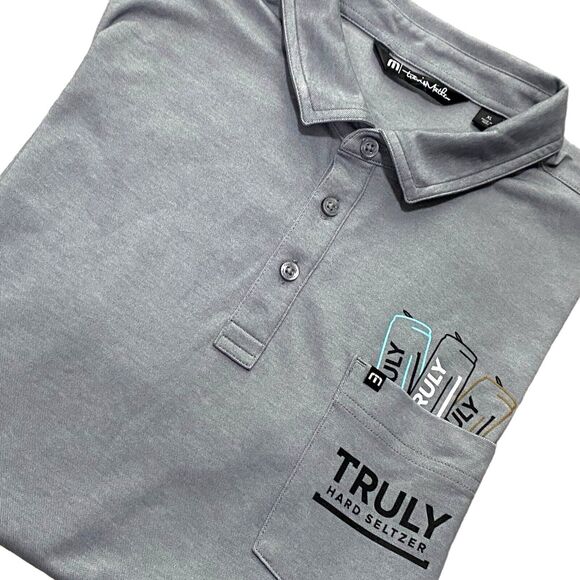 Travis Mathew Side Bet Golf Polo Truly Hard Seltzer Heather Medium Grey Size XL - Picture 11 of 11